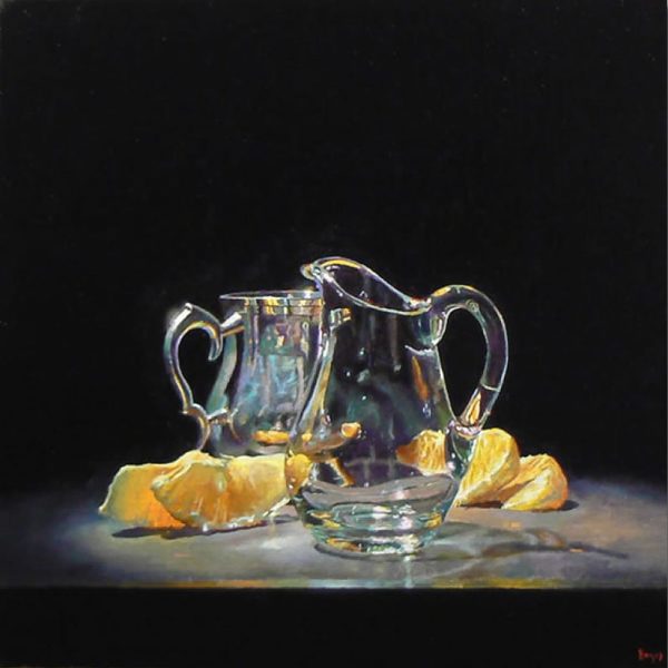 “Silver, Glass, Oranges” Print On Paper