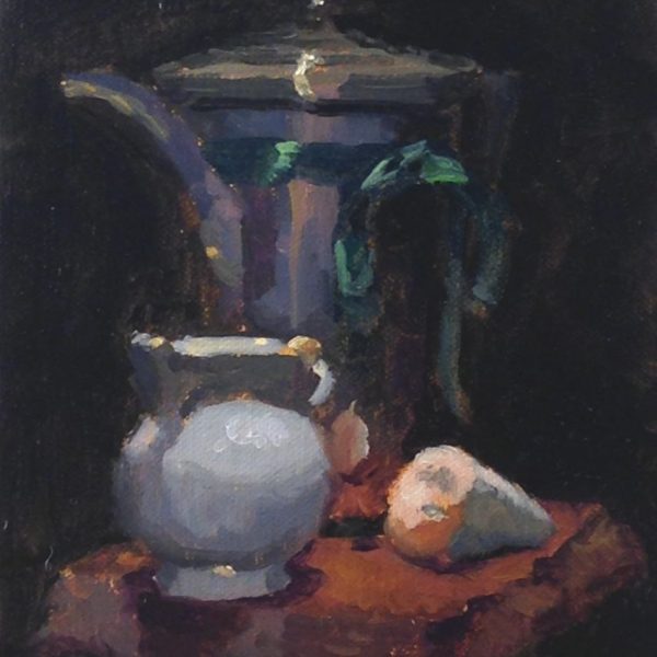 Study: Creamer, Teapot, Shell