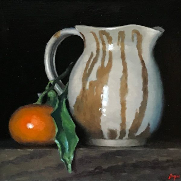 Mandarin Orange and Ceramic Pitcher