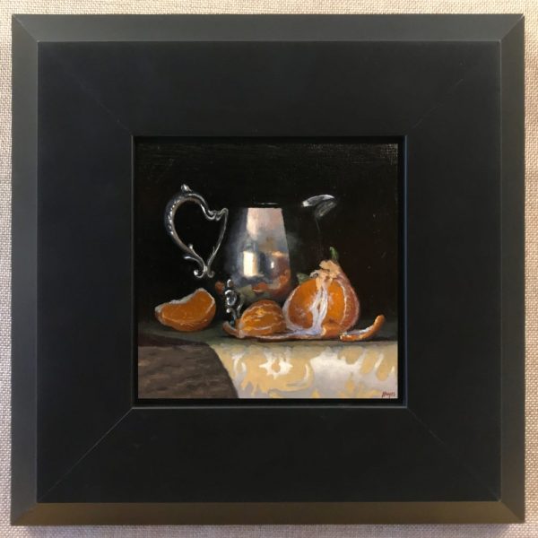Silver Creamer and Mandarin Orange