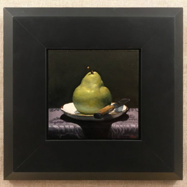Pear on Purple Silk