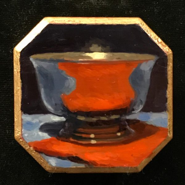 Miniature: Silver Bowl and Red Napkin