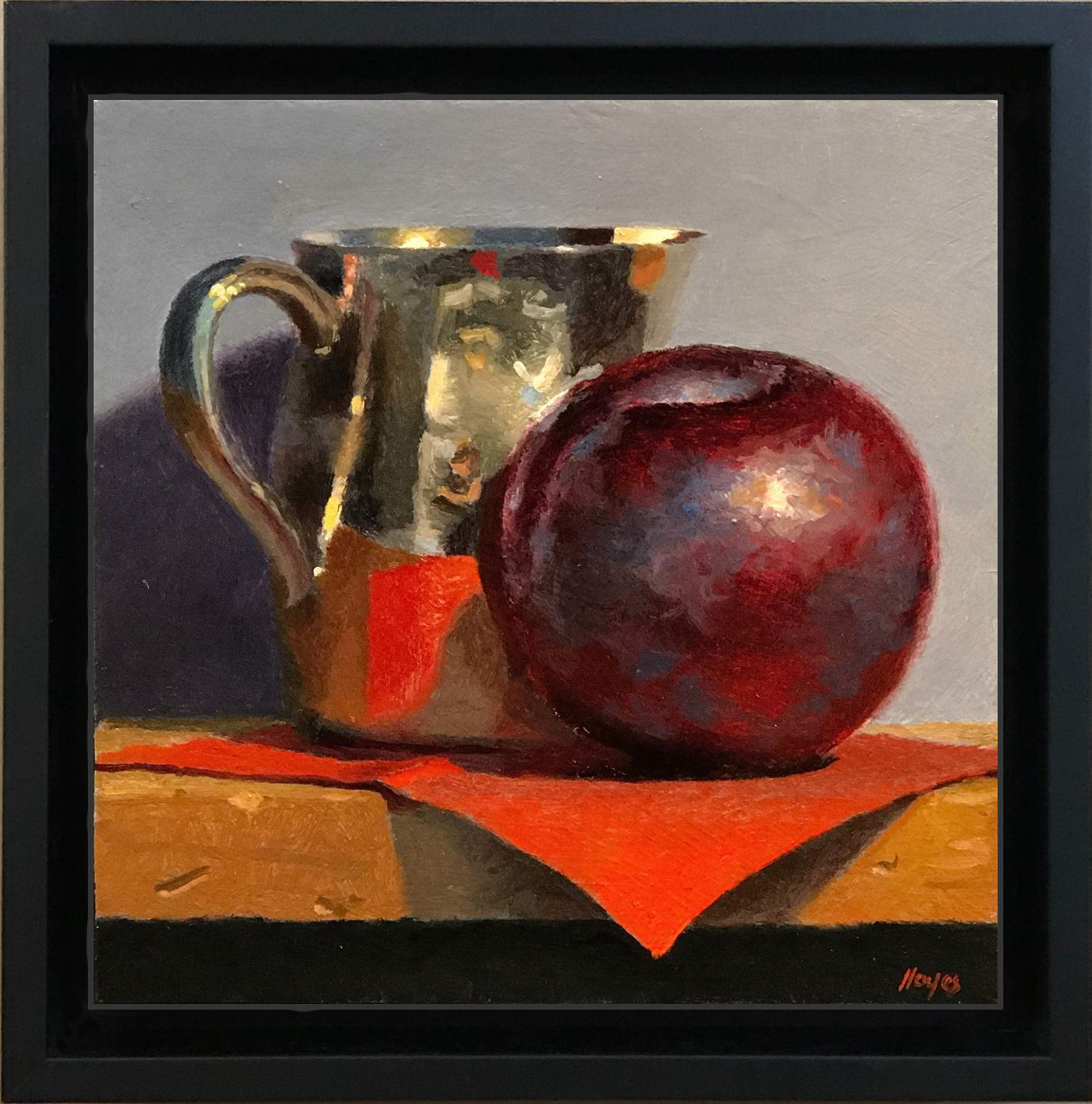 “Plum, Silver Creamer, Red Napkin”$195