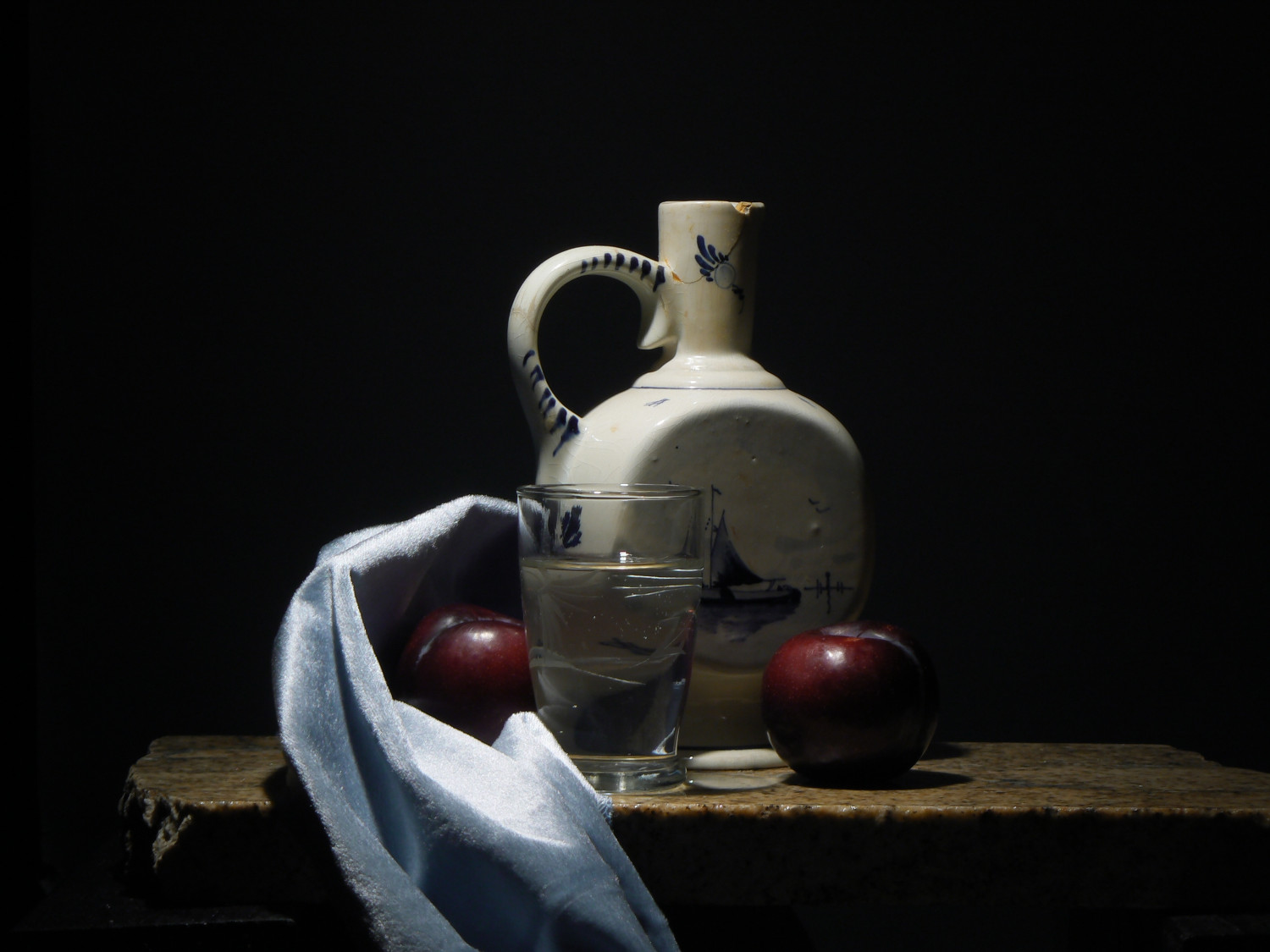 A view of the setup for a recent painting
