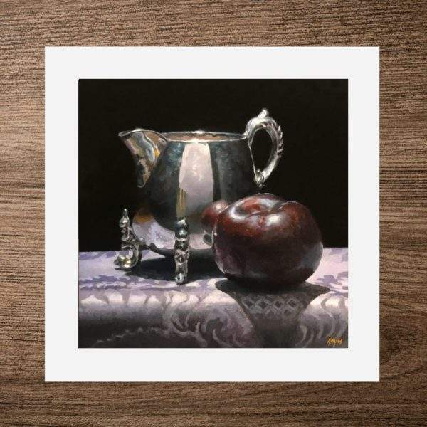 “Silver, Plum, Purple Silk” Print On Paper