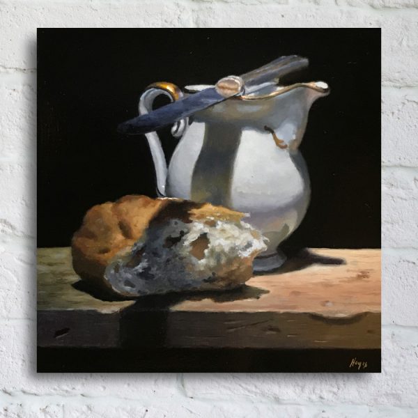 "Creamer, Knife, Bread" Print On Canvas