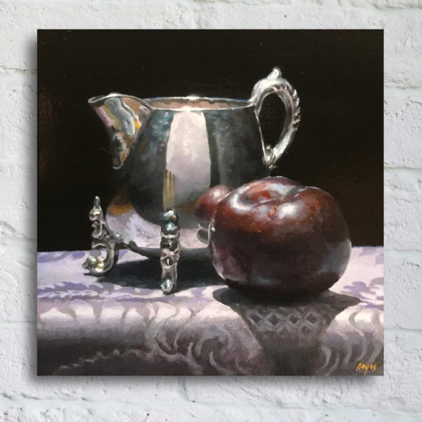 "Silver, Plum, Purple Silk" Print On Canvas