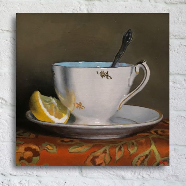 "Teacup and Lemon Slice" Print On Canvas