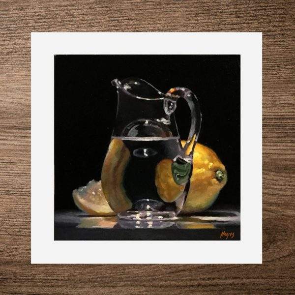“Lemons and Glass Creamer” Print On Paper